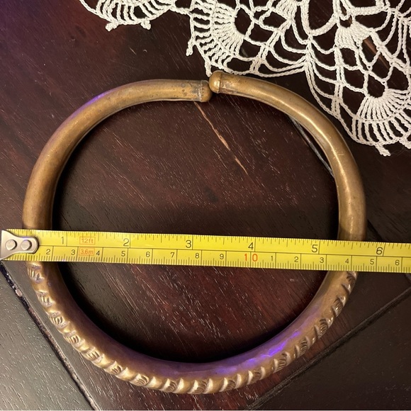 Spiral Flexible Tribal Brass Choker, Ethnic Brass Choker Necklace, Brass Choker - Picture 4 of 6